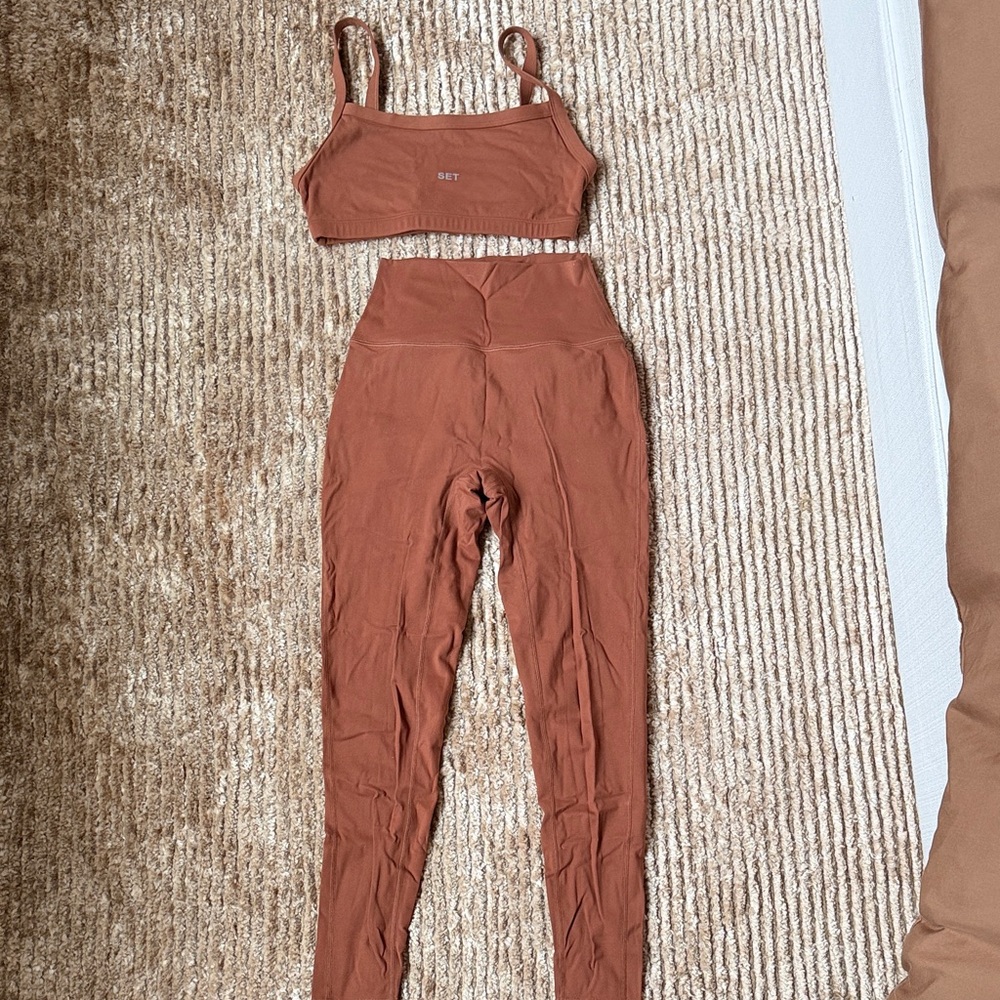 SET Active Rust Leggings and Crop Top Set